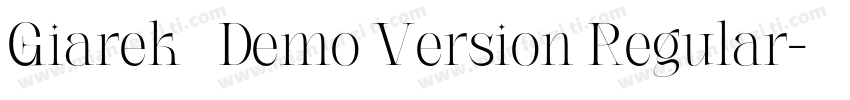 Giarek   Demo Version Regular字体转换